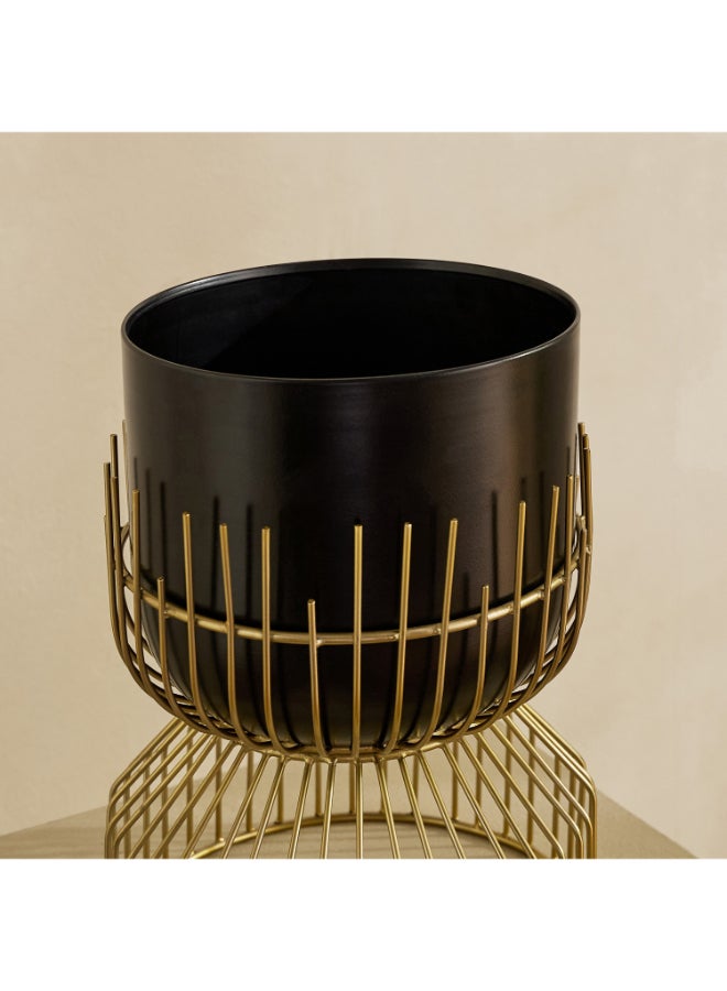 Home Box Premium Metal Planter Stand - Black and Gold - Image 3
